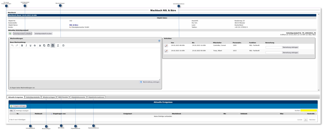 5.3.2. Funktionen des Wachbuches